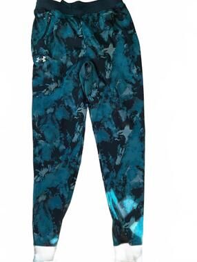 Under Armour Boys' Printed Pennant Joggers Teal/Black Camo Small or Youth Large